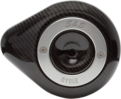 S&S Black Carbon Fiber Teardrop Stealth Air Filter Cover for Harley Davidson