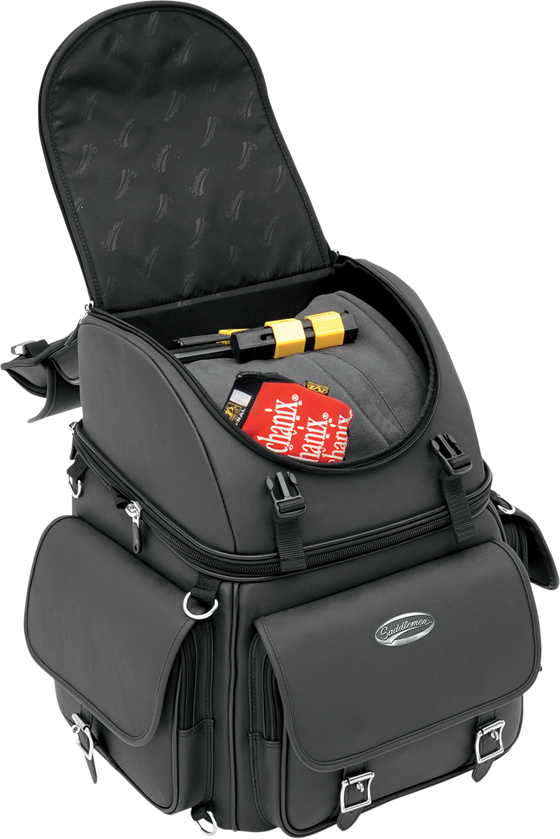 Saddlemen BR3400EX Motorcycle Back Seat Sissy Bar Bag Luggage for Harley Indian