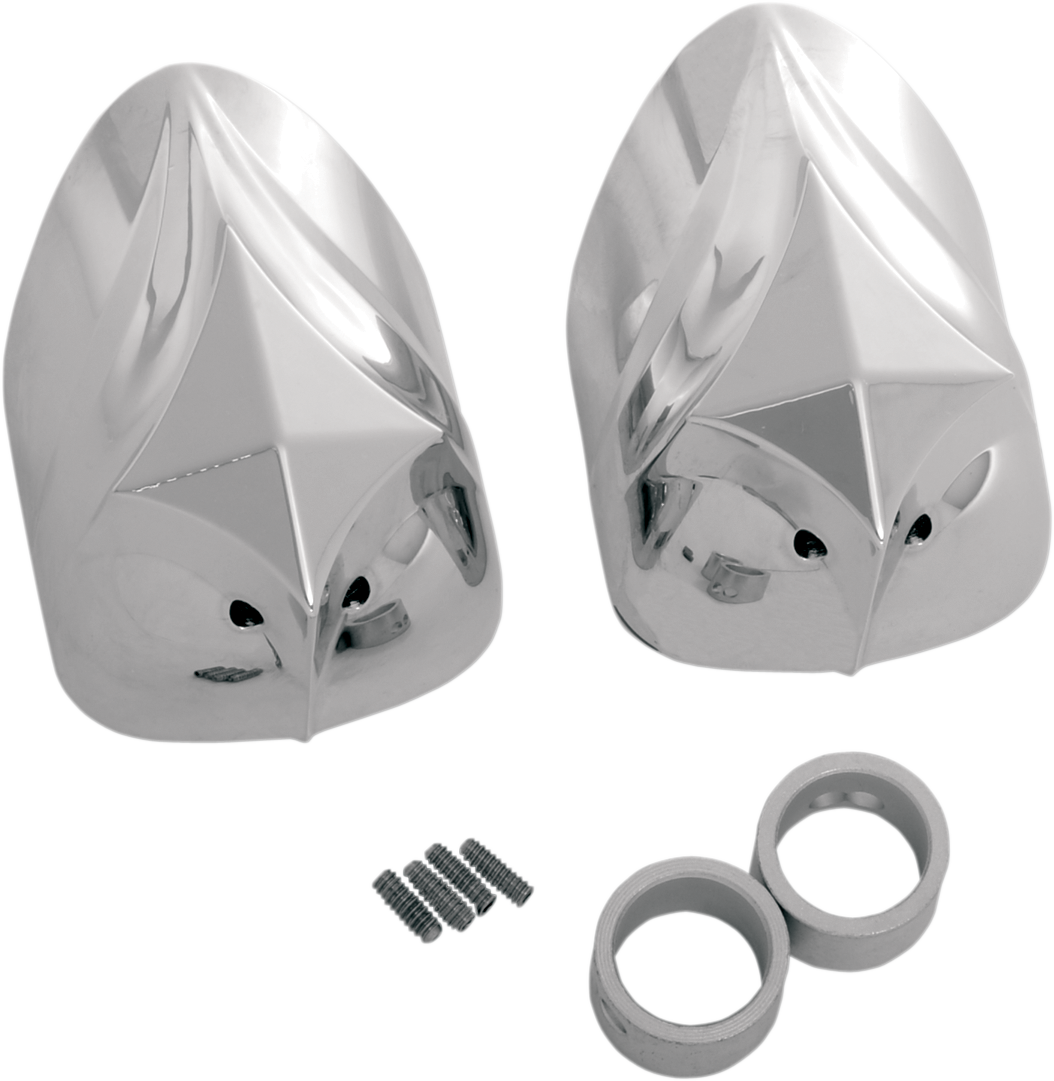 Russ Wernimont Chrome 41mm Front Axle Covers 1985-2017 Harley Dyna Touring FXST