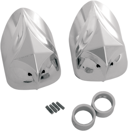 Russ Wernimont Chrome 41mm Front Axle Covers 1985-2017 Harley Dyna Touring FXST