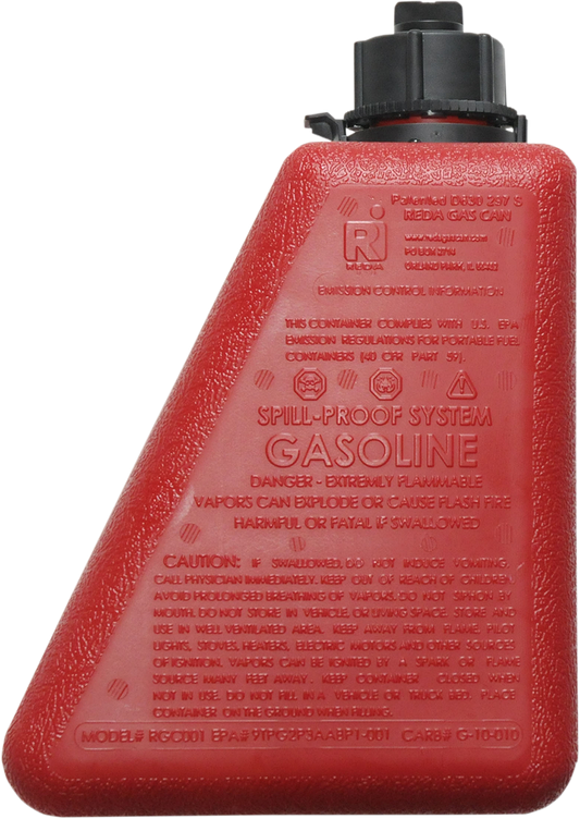 Reda Red Fuel 1 Gallon Spill Proof Gas Can for Harley Davidson Hard Saddlebags