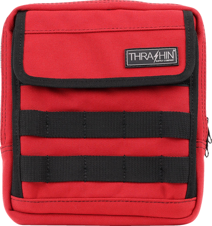 Thrashin Supply Red Motorcycle Handlebar Storage Bag Slim for Harley THB-0034