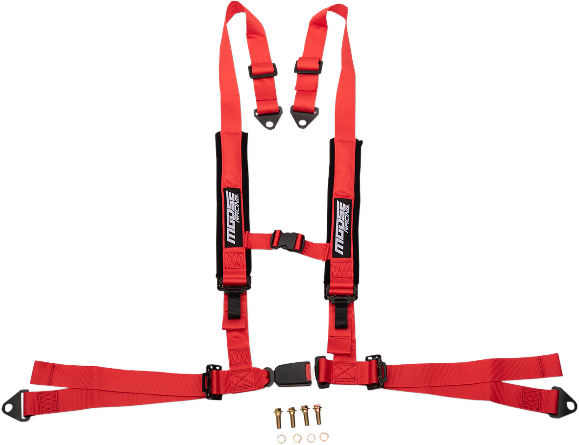 Moose Utility UTV Red 4 Point Seat belt Harness Restraint Safety System