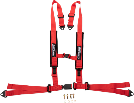 Moose Utility UTV Red 4 Point Seat belt Harness Restraint Safety System