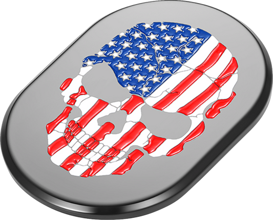 Figurati American Flag Skull Black Left Right Antenna Cover 09-23 Harley Touring