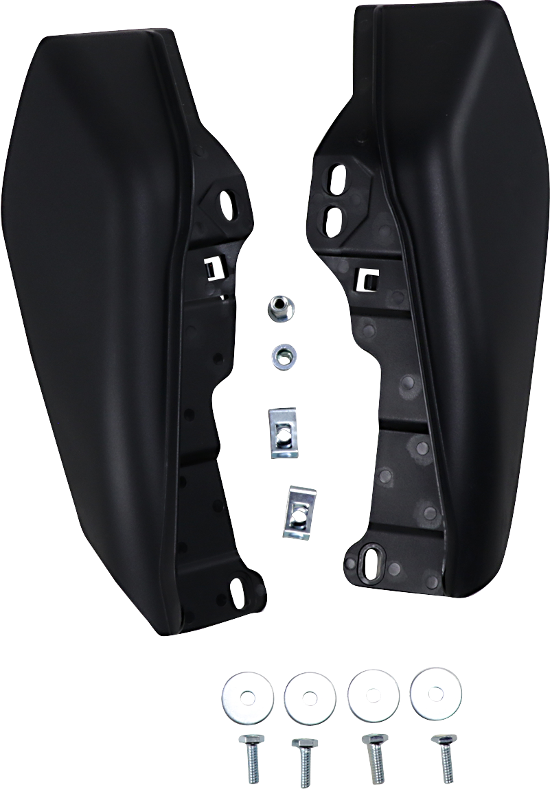 Drag Specialties Black Frame Mounted Heat Deflectors for 2009-24 Harley Touring