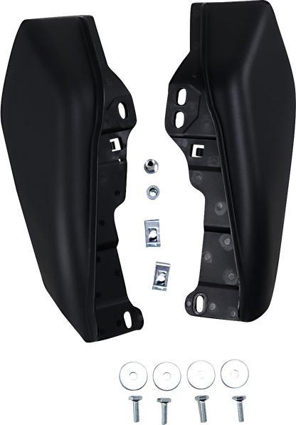 Drag Specialties Black Frame Mounted Heat Deflectors for 2009-24 Harley Touring