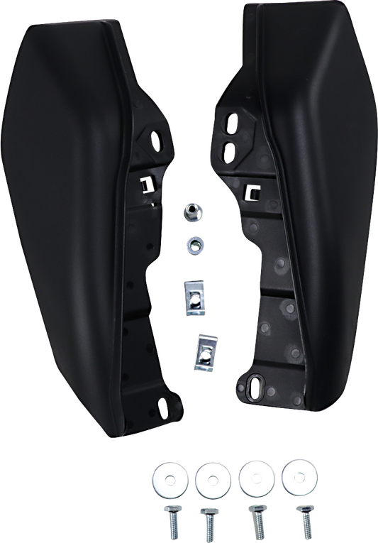 Drag Specialties Black Frame Mounted Heat Deflectors for 2009-24 Harley Touring