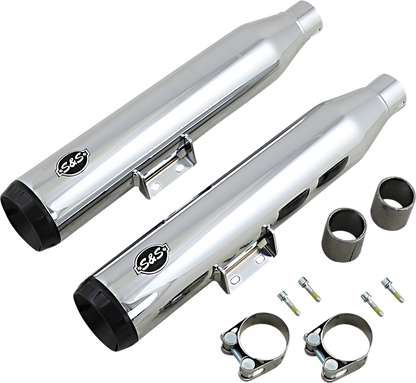 S&S Grand National Chrome 50 State Legal Slip on Mufflers 18-20 Harley Softail