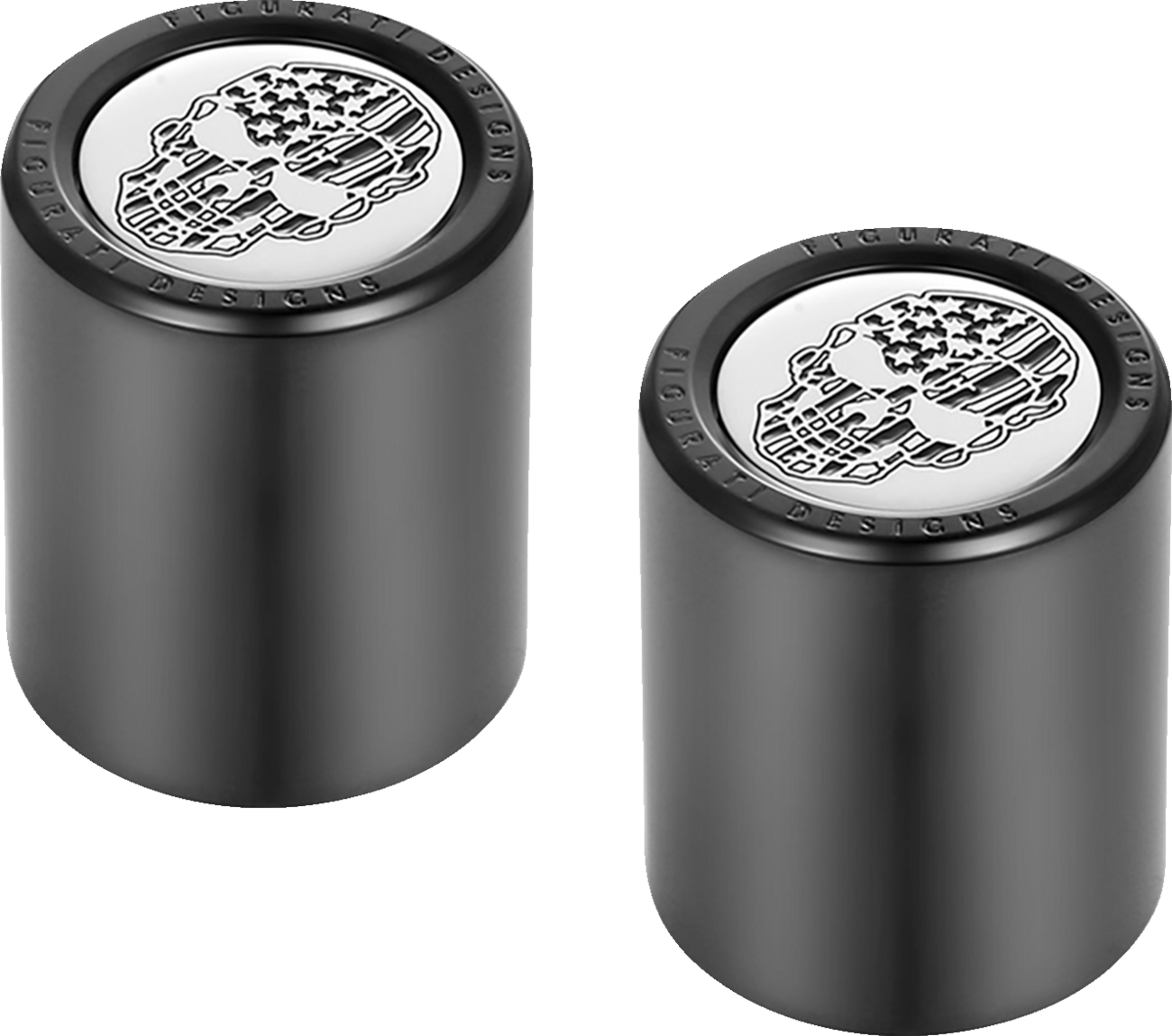 Figurati B&W Skull USA Flag Medium Magnetic Docking Hardware Covers for Harley