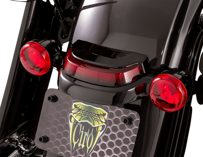 Ciro 40174 Lightstrike Black Red Lens Crown LED Taillight 2014-23 Harley Touring