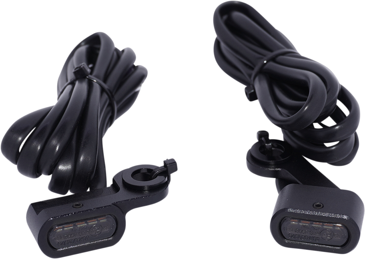 Drag Specialties Black Front LED Marker Turn Lights 2014-2022 Harley Sportster