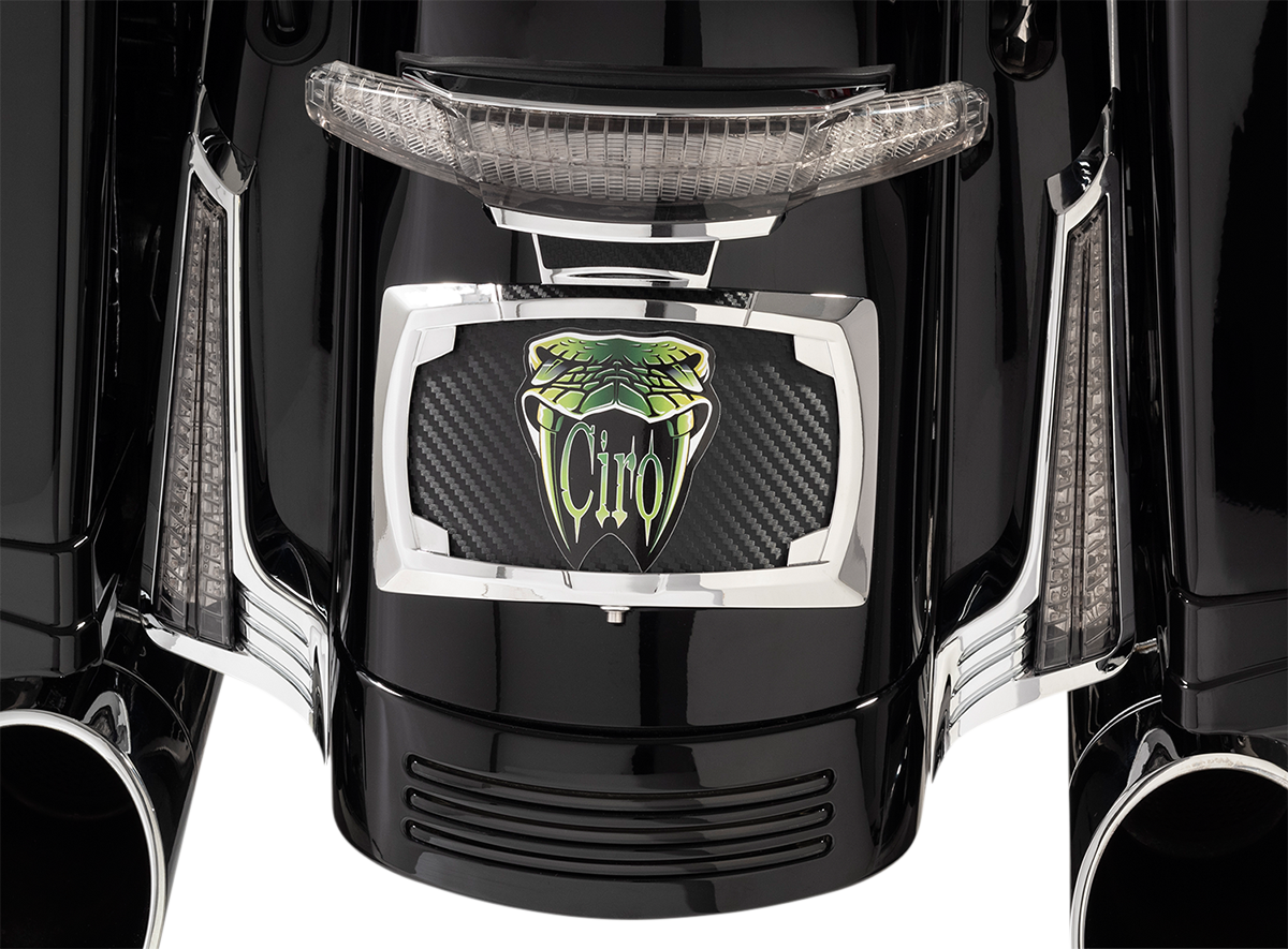 Ciro Chrome Rear Saddlebag Red LED Filler Panel Lights 2014-2024 Harley Touring