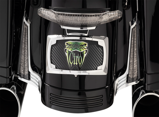 Ciro Chrome Rear Saddlebag Red LED Filler Panel Lights 2014-2024 Harley Touring