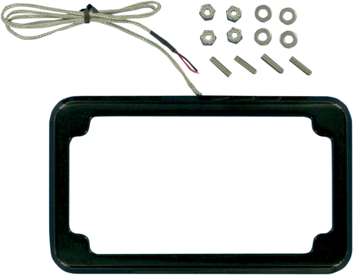 Cycle Visions Black LED Rear Universal Motorcycle License Plate Frame Harley