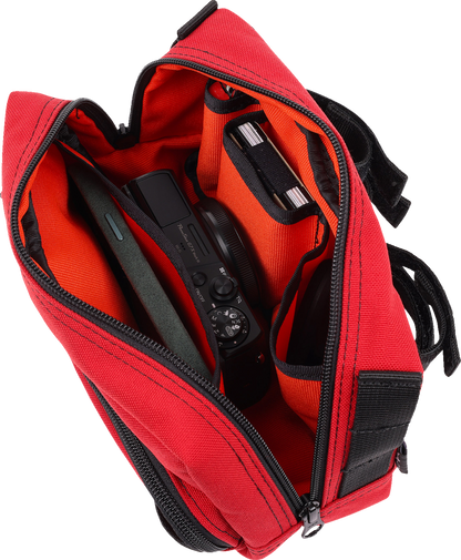 Thrashin Supply Red Motorcycle Handlebar Storage Bag Plus for Harley THB-0017