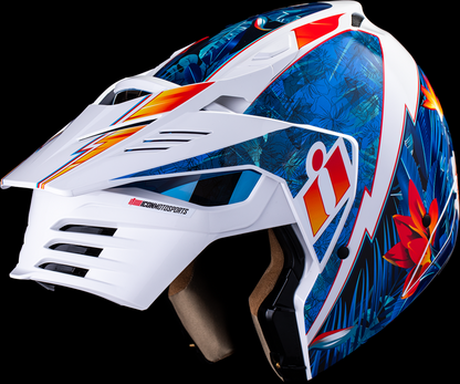 Icon Elsinore Kaonohi Blue Unisex Adult Modular Motorcycle Race Street Helmet