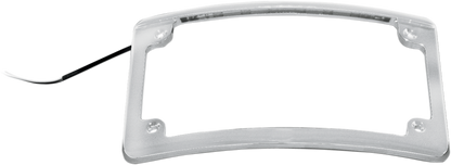 Custom Dynamics Chrome 4x7 Curved LED Motorcycle License Plate Frame for Harley