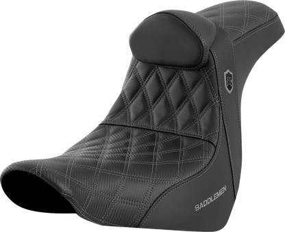 Saddlemen SDC Pro Series Gray Lattice Seat & Backrest 2018-2026 Harley Low Rider