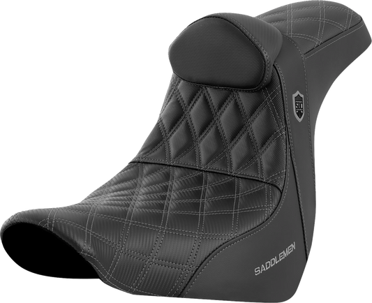Saddlemen SDC Pro Series Gray Lattice Seat & Backrest 18-25 Harley Softail FXLR