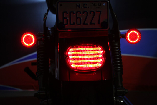 Custom Dynamics Probeam Red LED & Lens Rear laydown Taillight for Harley