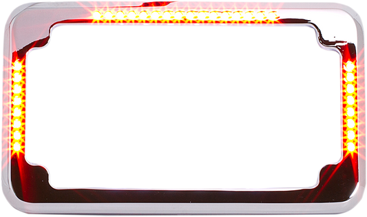 Cycle Visions Slick Signals Flat Red LED Motorcycle License Plate Frame Harley