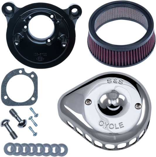S&S Chrome Mini Teardrop Stealth Air Cleaner Kit for 01-17 Harley Dyna Touring