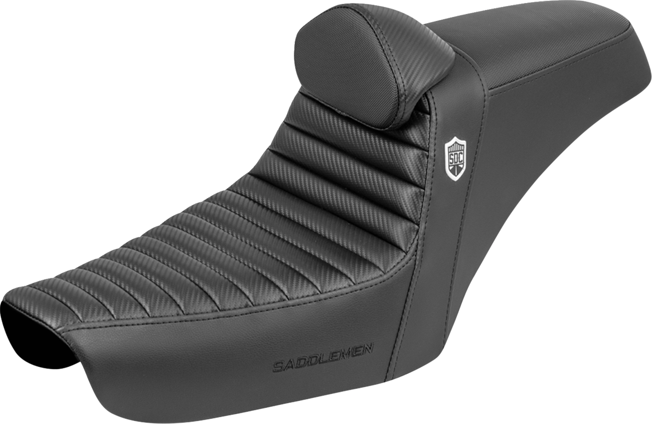 Saddlemen SDC Carbon Tuck N Roll Seat & Backrest fits 1996-2003 Harley Dyna FXD