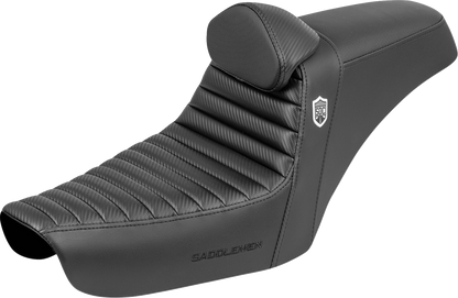 Saddlemen SDC Carbon Tuck N Roll Seat & Backrest fits 1996-2003 Harley Dyna FXD