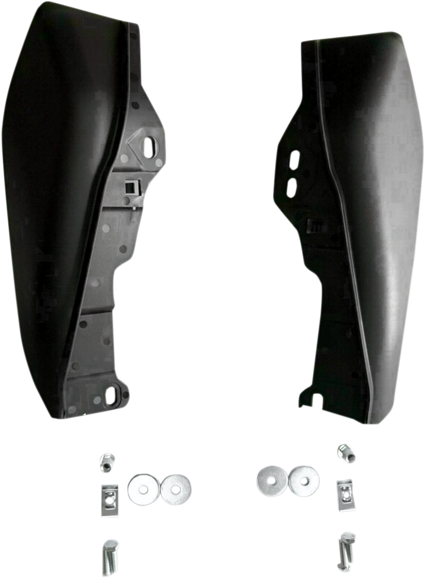 Drag Specialties Black Frame Mounted Heat Deflectors for 2009-24 Harley Touring