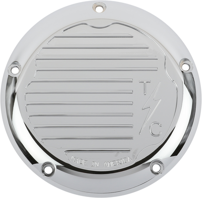 Thrashin Finned Chrome 5 Hole Derby Clutch Cover 2015-2021 Harley Touring FLHX