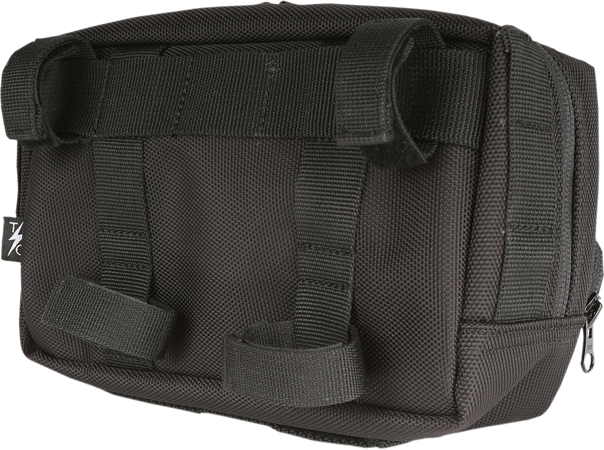 Thrashin Black Molle Webbing Motorcycle Front Handlebar Rear Sissybar Bag Plus