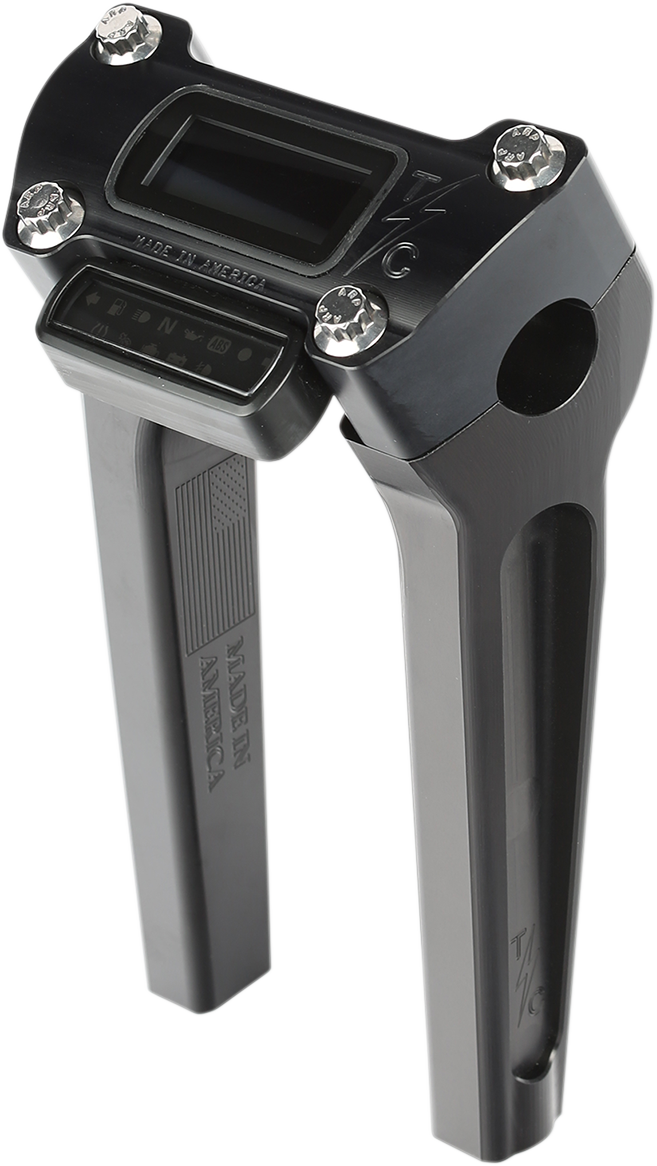Thrashin Black 8" Straight Gauge Cutout Handlebar Risers for 2018-2025 Softail