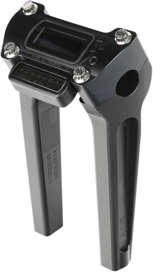 Thrashin Black 8" Straight Gauge Cutout Handlebar Risers for 2018-2025 Softail