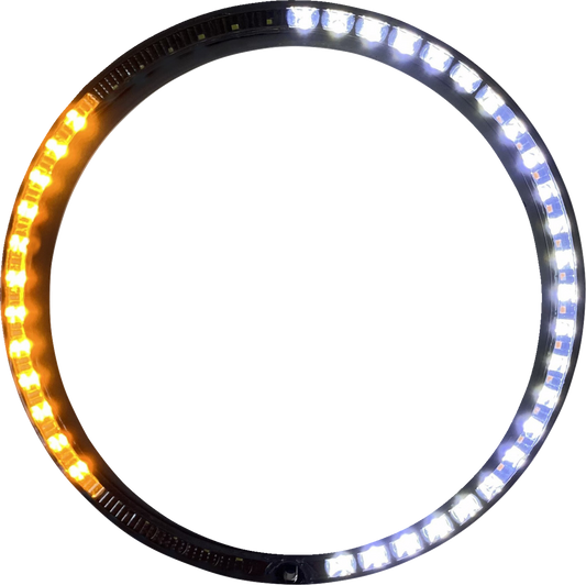 Custom Dynamics Black LED Sequential Headlight Trim 1999-05 Harley Touring FLHT