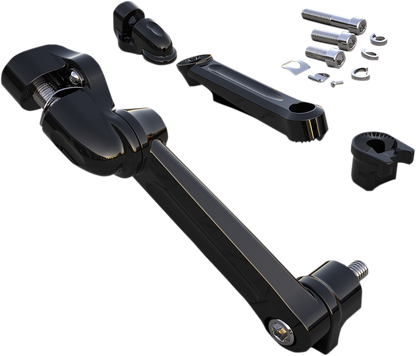Ciro Black Adjustable Passenger Foot Peg Mounts for 1993-2025 Harley Touring