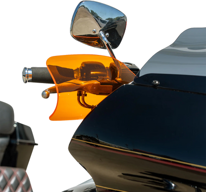Klock Werks Flare Orange Hand Guards fits 2002-2025 Harley Hydraulic Clutch