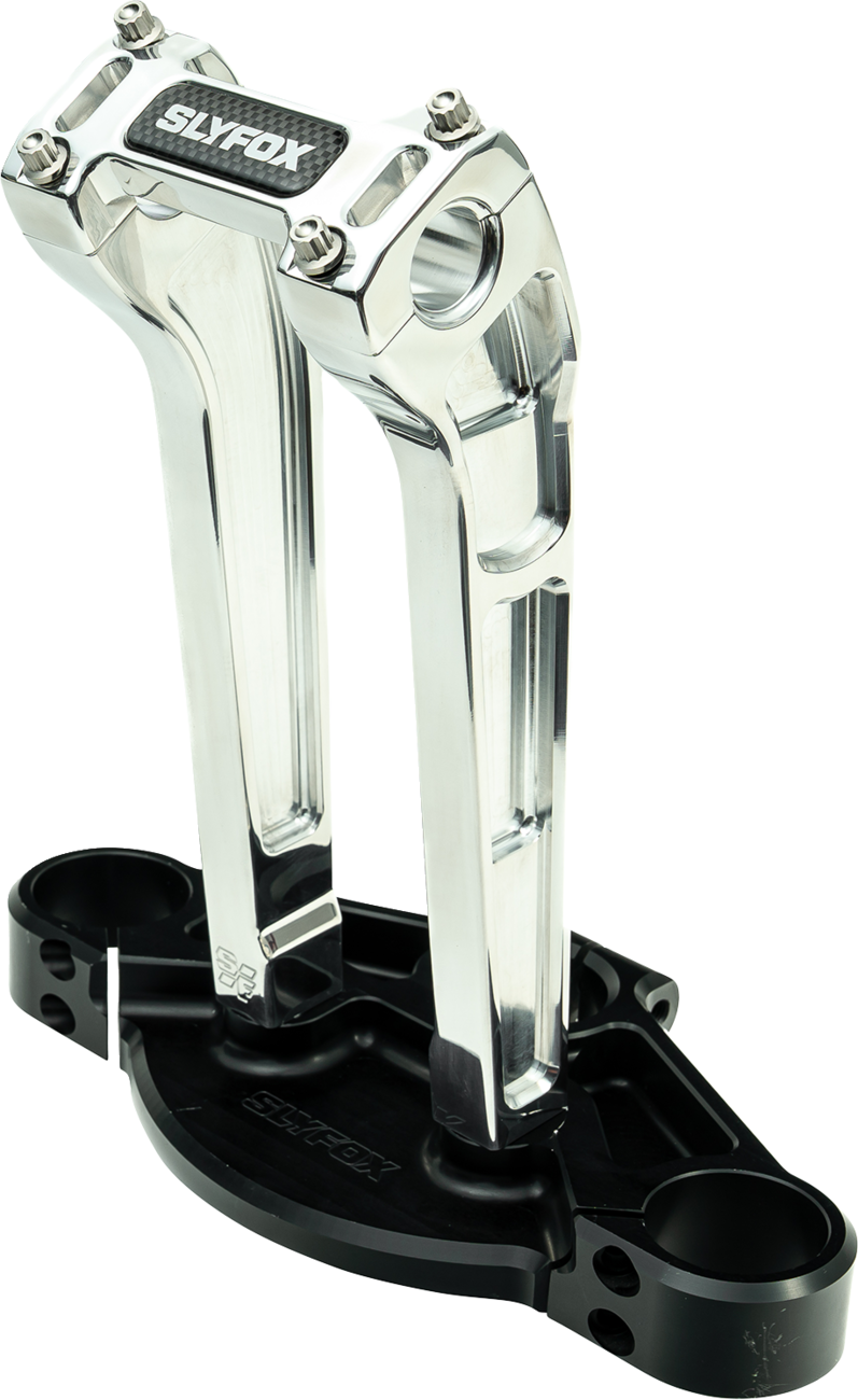 Slyfox 10" Raw Pullback 1-1/8" Clamping Handlebar Riser Kit for Harley Davidson