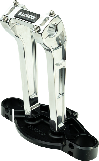 Slyfox 10" Raw Pullback 1-1/8" Clamping Handlebar Riser Kit for Harley Davidson