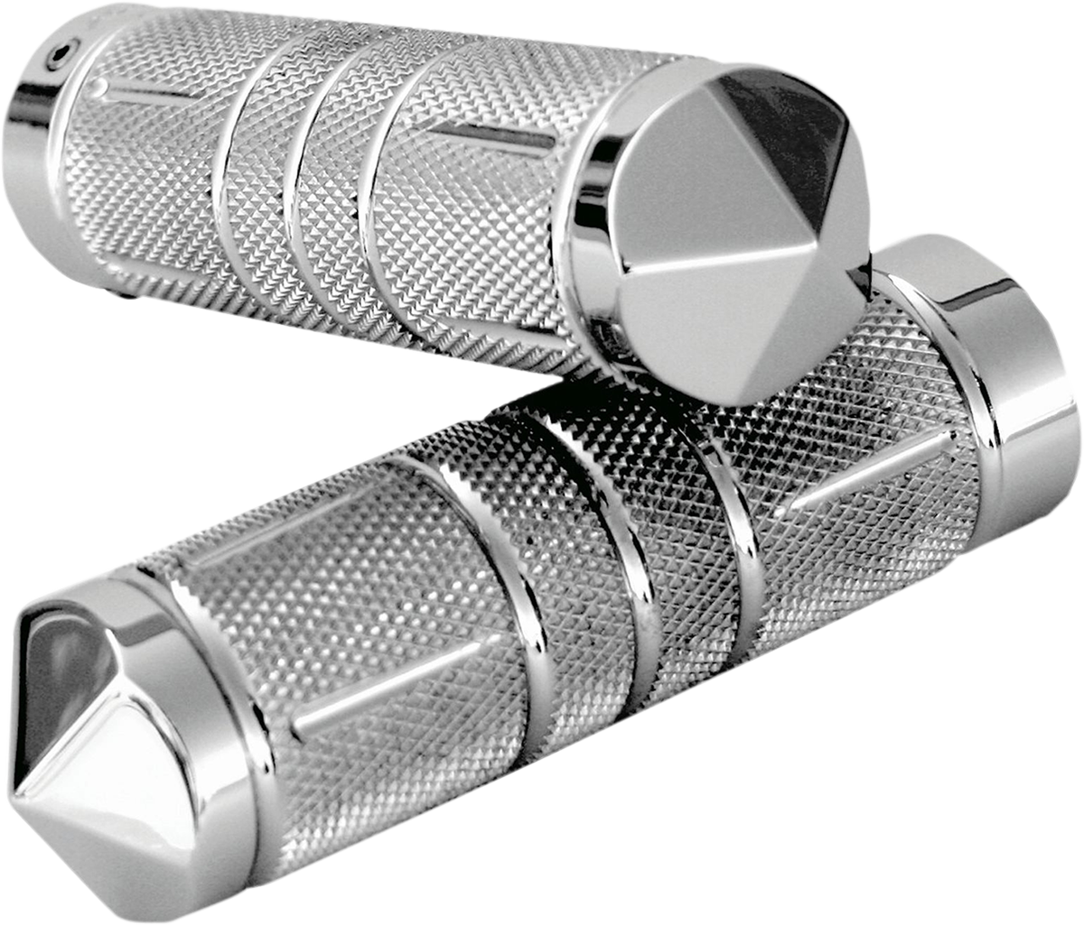 Accutronix Chrome Knurled Diamond TBW Hand Grips 2008-24 Harley Touring Softail