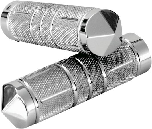 Accutronix Chrome Knurled Diamond TBW Hand Grips 2008-24 Harley Touring Softail