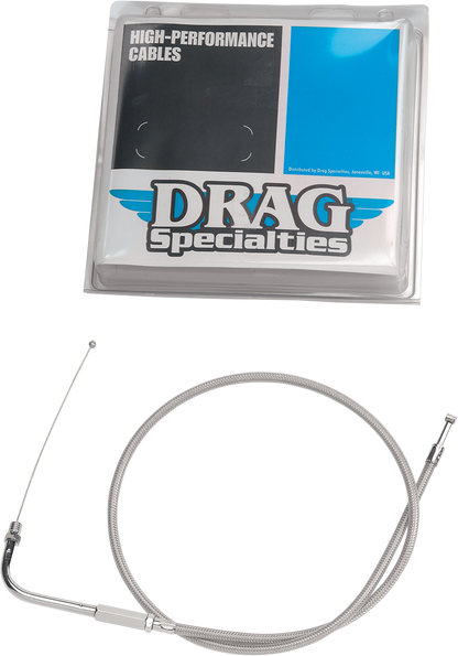 Drag Specialties 28-1/2" Braided Throttle Cable 06-19 Harley Dyna Sportster FXDF