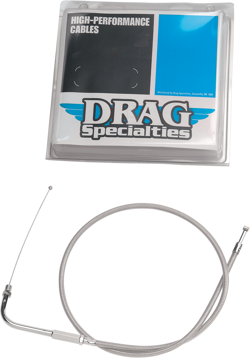Drag Specialties 41-3/4" Stainless Steel Throttle Cable 96-01 Harley Touring