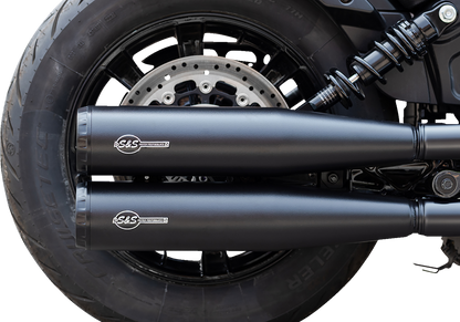 S&S Grand National Black Slip On Mufflers fits 2015-23 Indian Scout Bobber Sixty