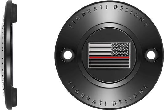 Figurati Designs Red Line Flag Black Timing Points Cover for 2017-2023 Harley M8