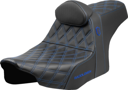 Saddlemen SDC Pro Series Blue Lattice Seat & Backrest for 2023-25 Harley Touring