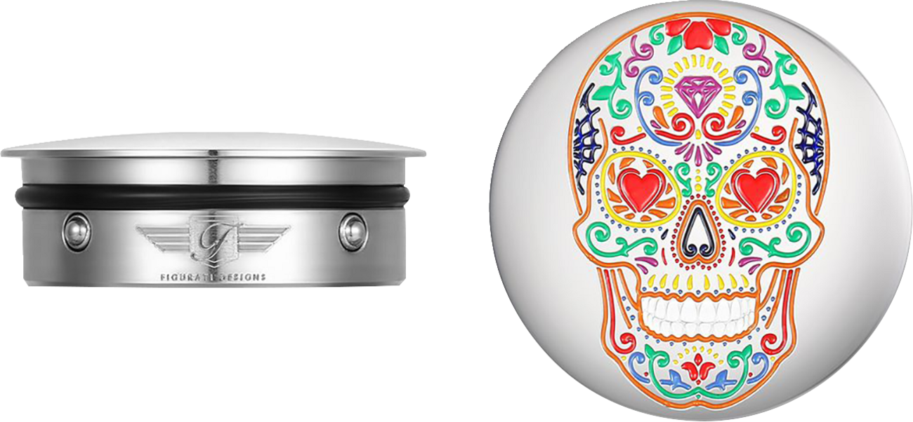 Figurati Designs Sugar Skull Swingarm Covers for 1980-2025 Harley Touring FXR