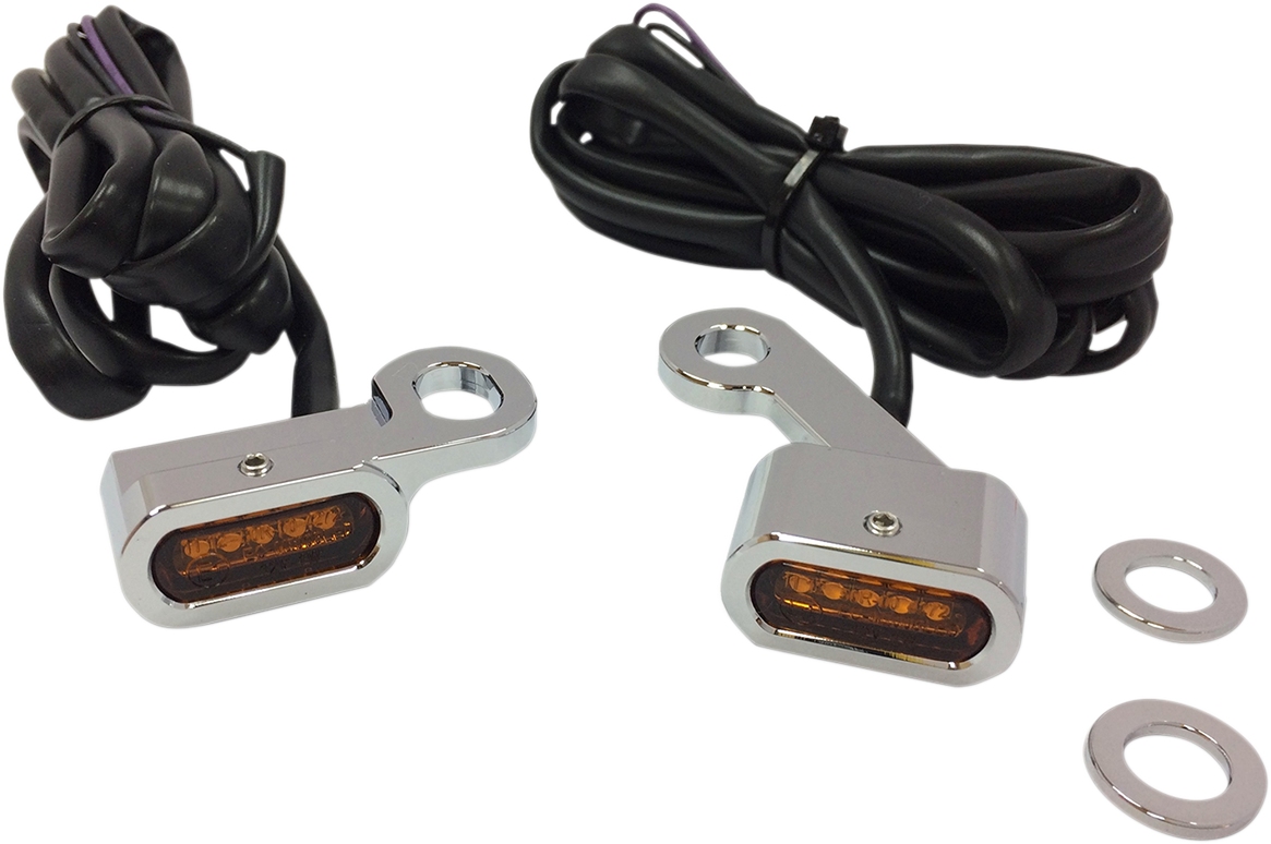 Drag Specialties Chrome LED Handlebar Marker Lights 2004-2022 Harley Sportster