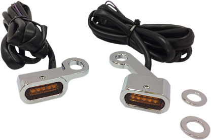 Drag Specialties Chrome LED Handlebar Marker Lights 2004-2022 Harley Sportster