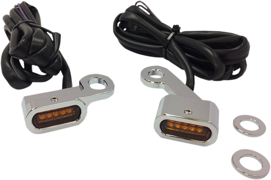 Drag Specialties Chrome LED Handlebar Marker Lights 2004-2022 Harley Sportster